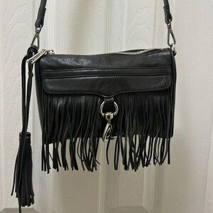 Rebecca Minkoff  Black Fringe Crossbody Bag